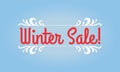 Winter sale text. Discount banner. Clearance, flyer, promotion poster design template. Vector illustration Royalty Free Stock Photo